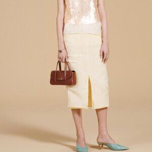 NWT BUTTER YELLOW JACQUARD ORGANZA SKIRT LIMITED EDITION